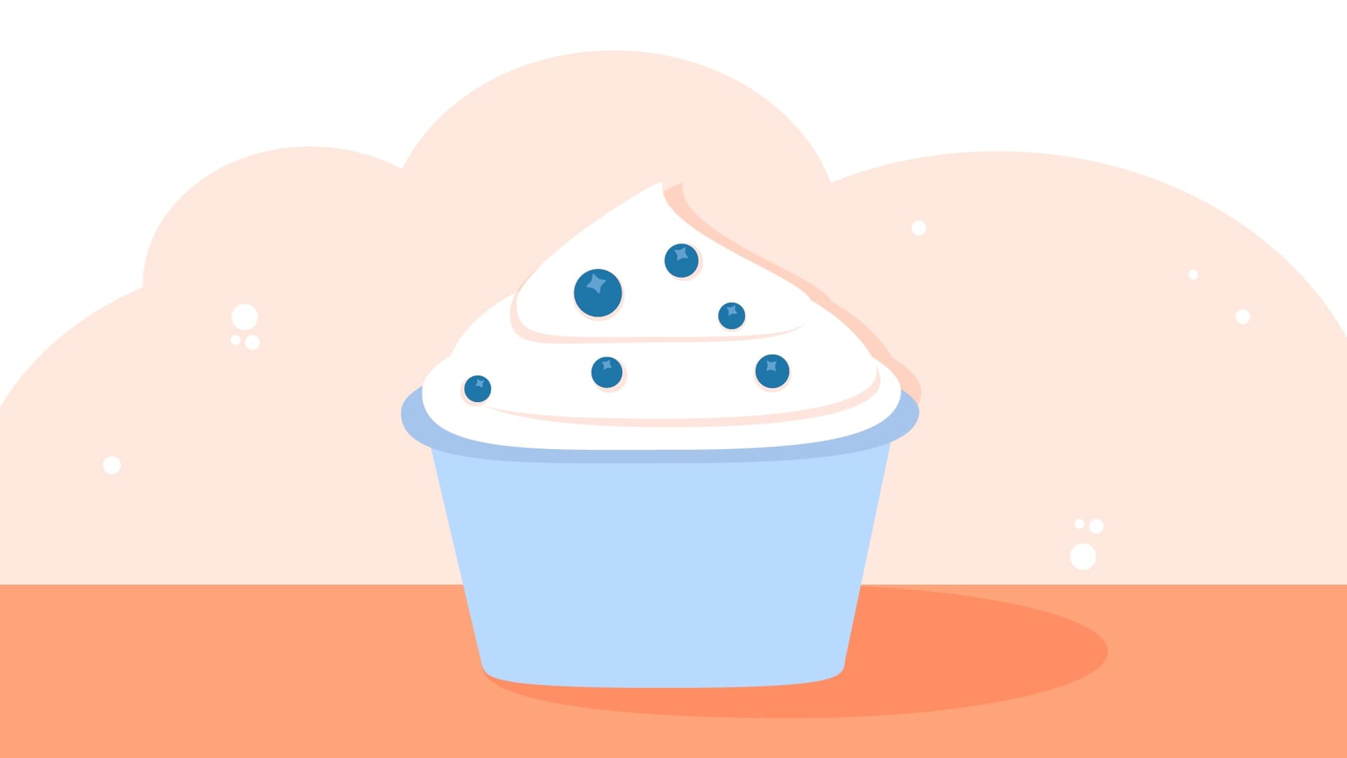Illustration of yogurt in a cup