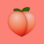 A large peach emoji against a peach-colored background.