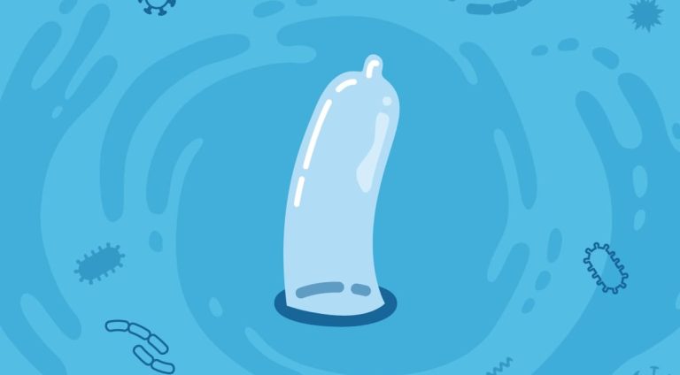 Cartoon of an external condom