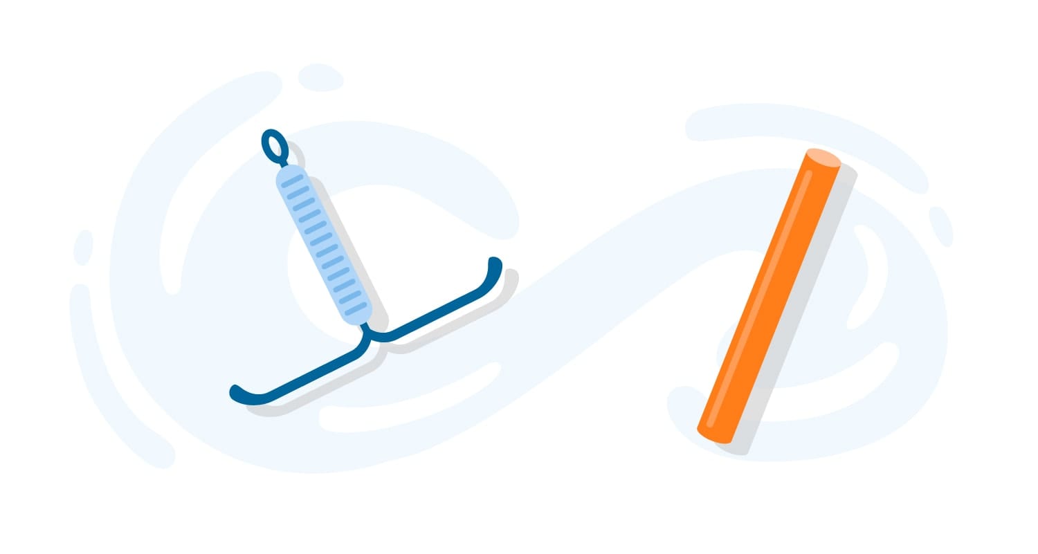 Illustration of the IUD and birth control implant