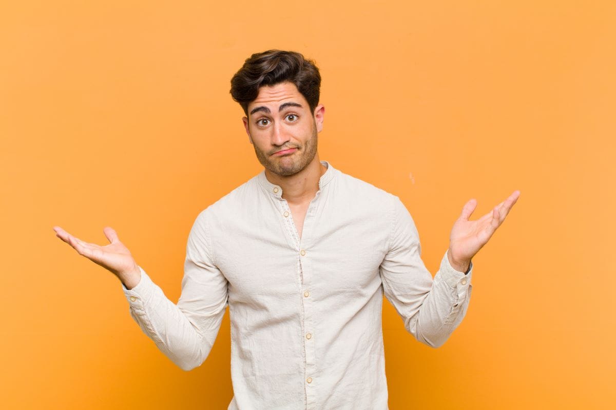man feeling puzzled and confused